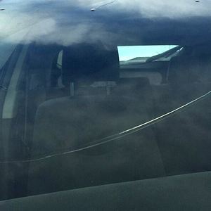 Long crack across a windscreen