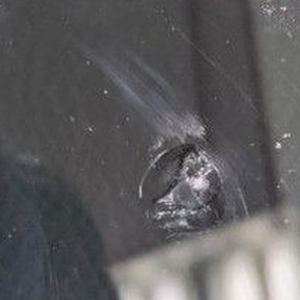 Small chip in a windscreen